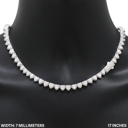 7mm Heart Tennis Chain 17"