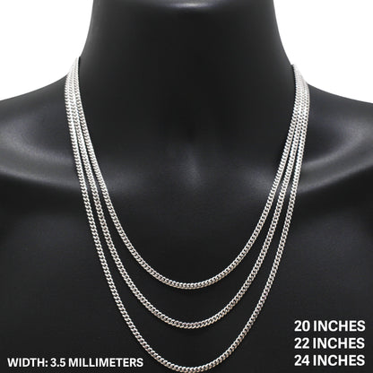 3.5mm Miami Cuban Link Chain 22"