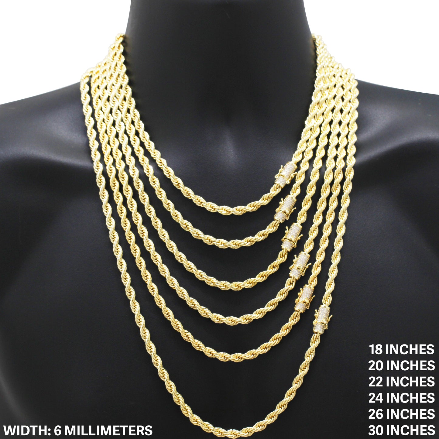 6mm Rope Chain 24"