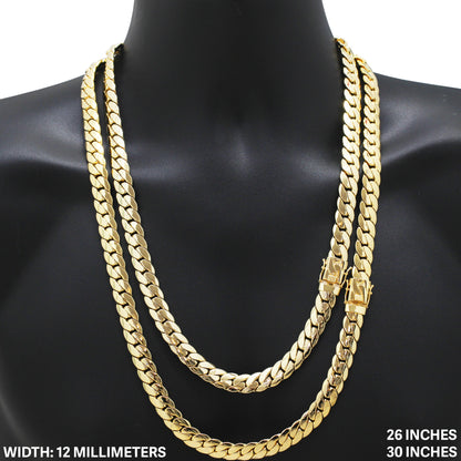 12mm Miami Cuban Link Chain 26"