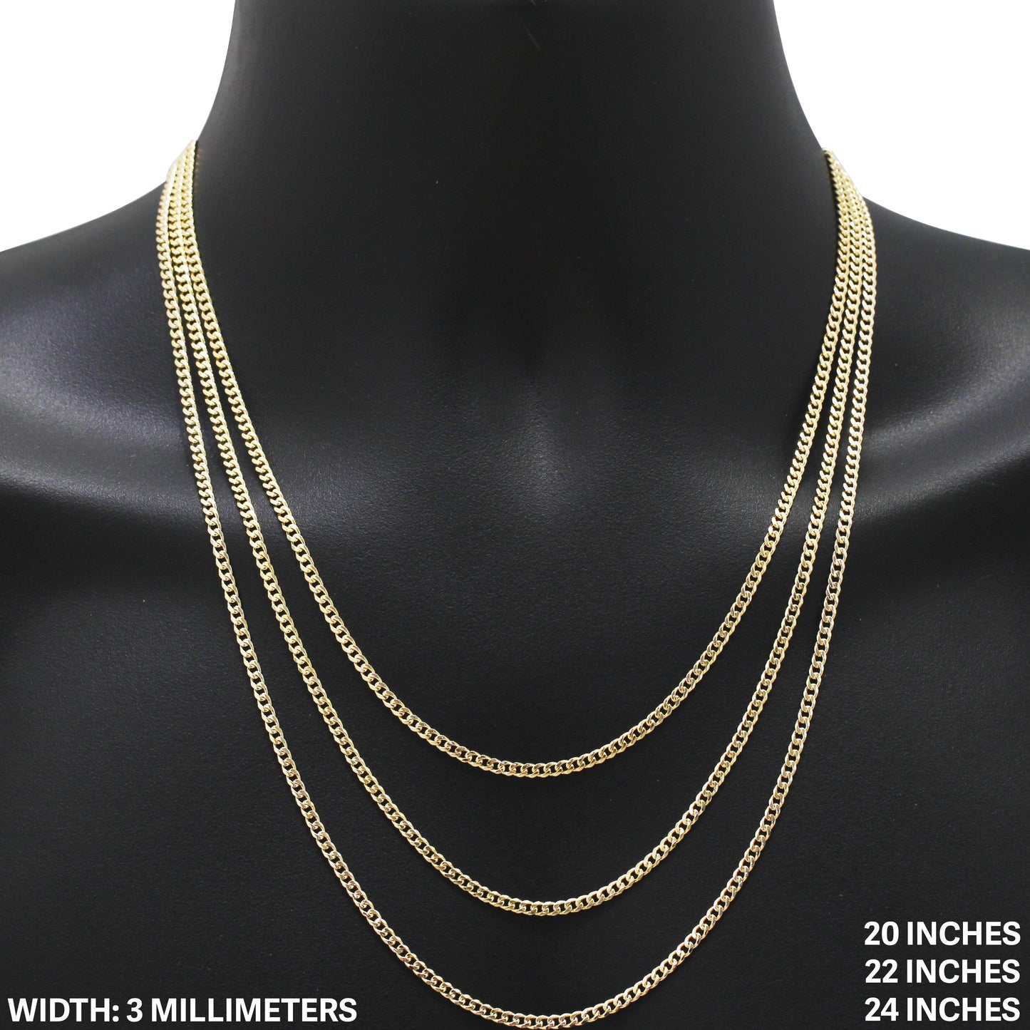 3mm Cuban Link Chain 20"