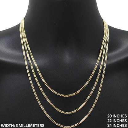 3mm Cuban Link Chain 20"