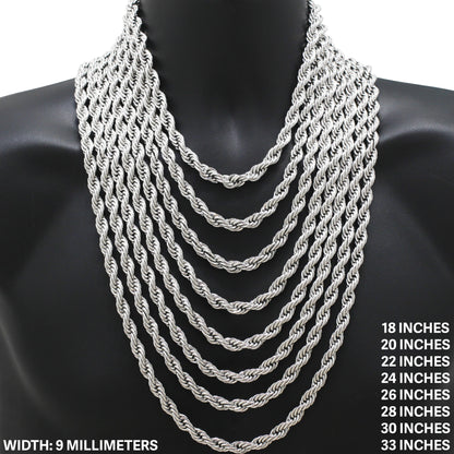 9mm Rope Chain 24"