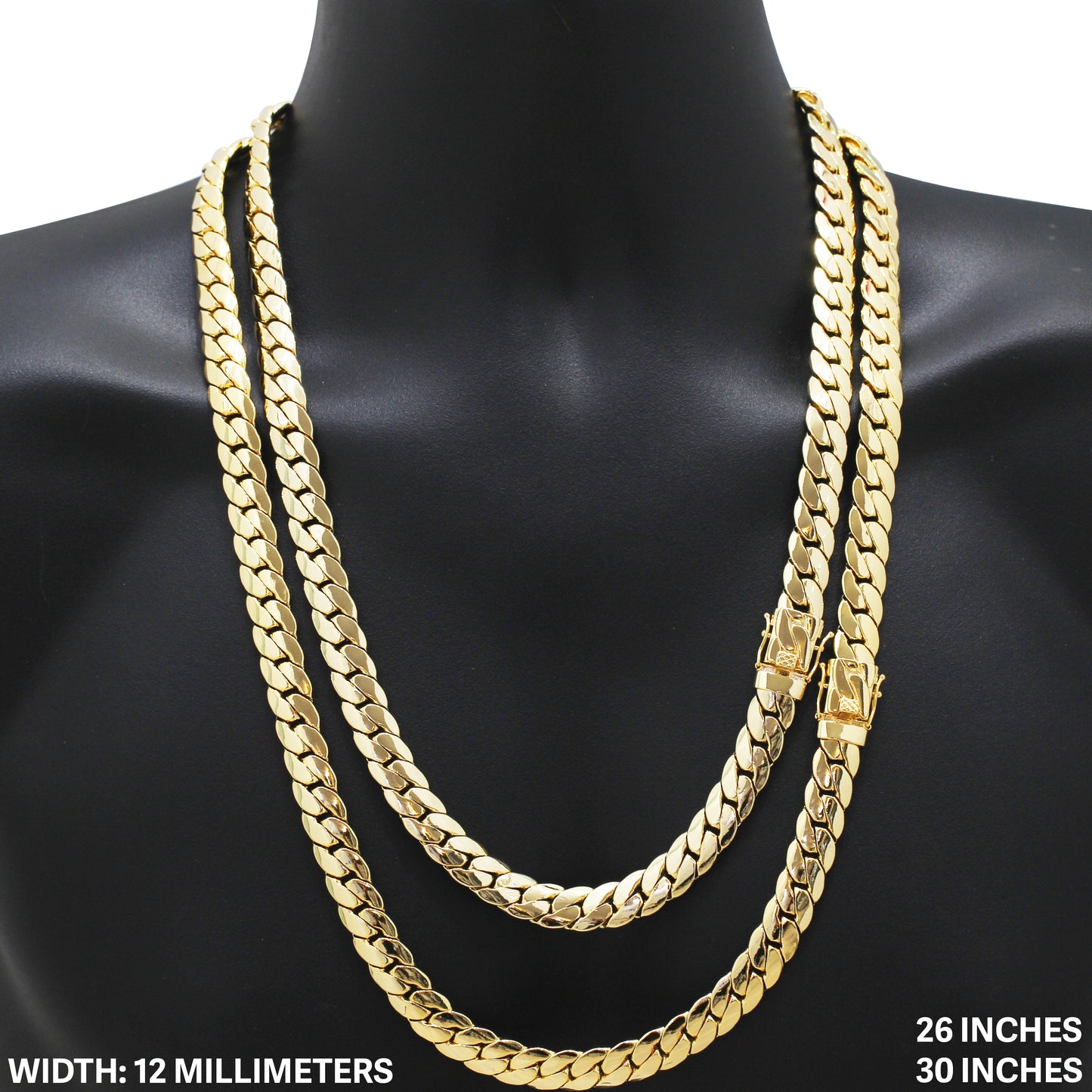 12mm Miami Cuban Link Chain 30"