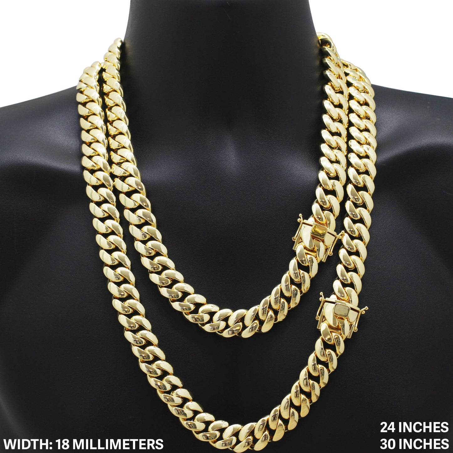 18mm Miami Cuban Link Chain 24"