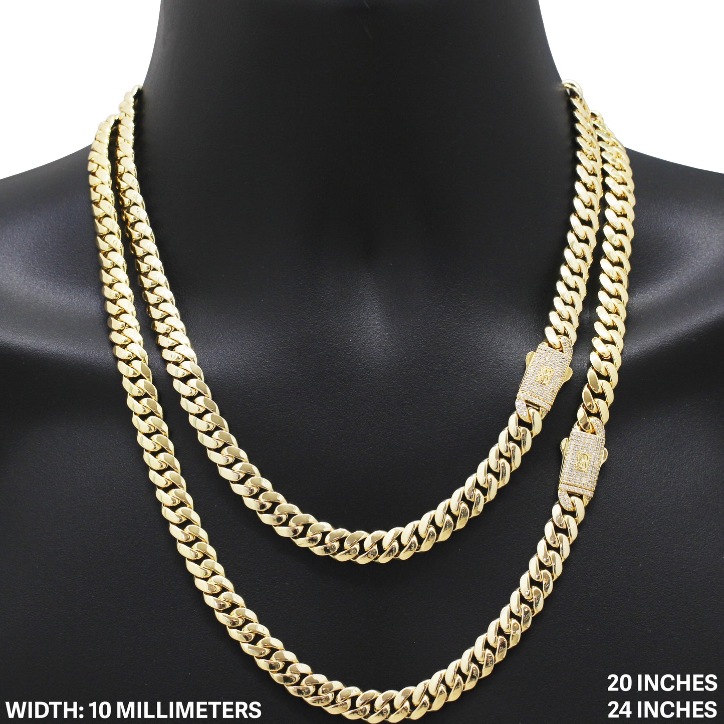 10mm Monaco Miami Cuban Link Chain 16"