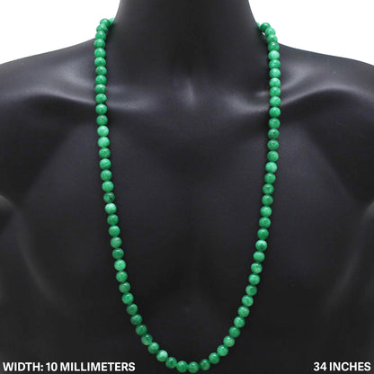 10mm Jade Bead Necklace 34"