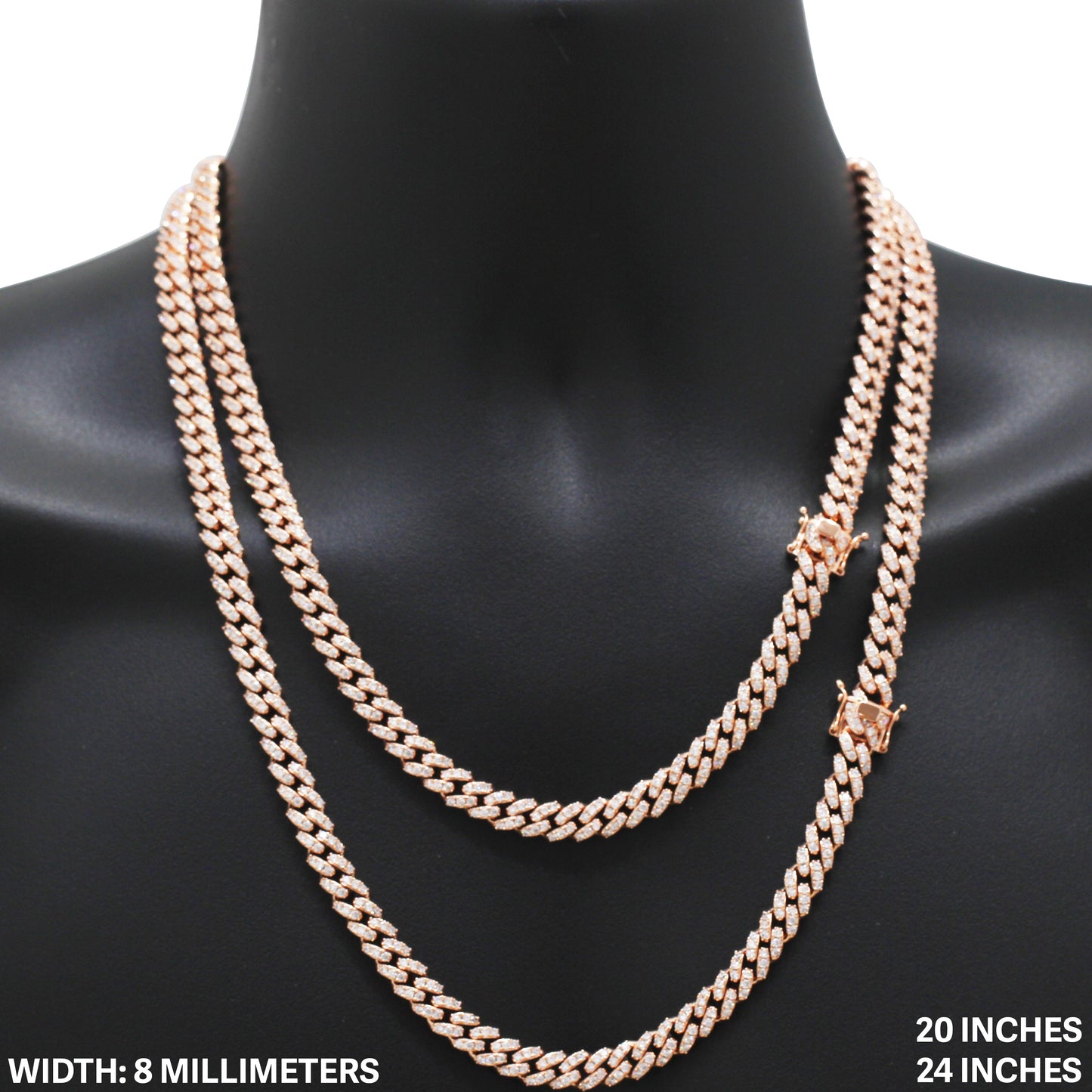 8mm Cuban Link Chain 24"