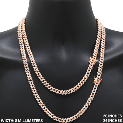8mm Cuban Link Chain 24"