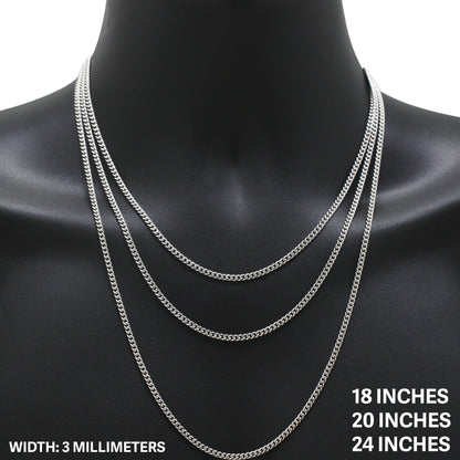 3mm Miami Cuban Link Chain 18"