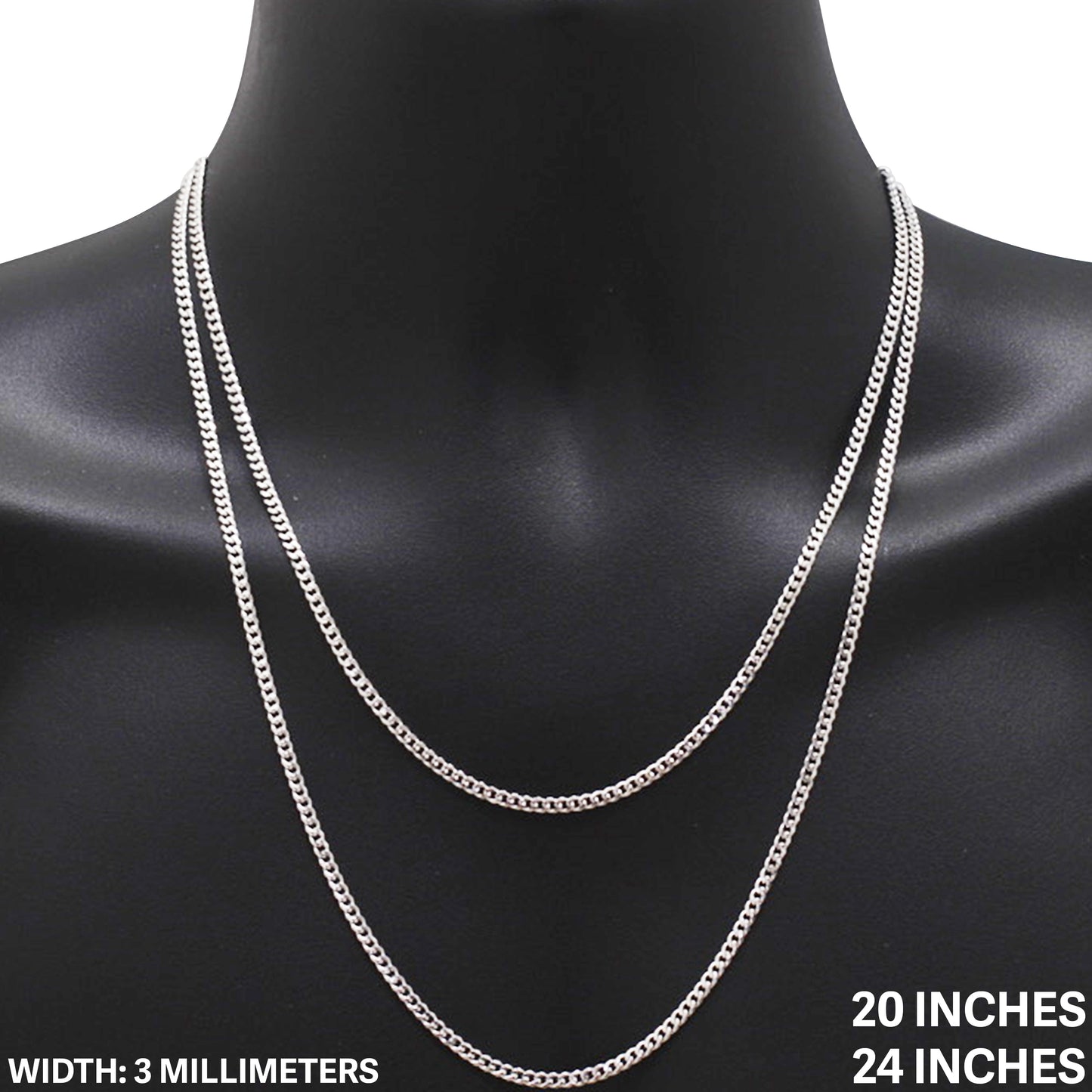 3mm Cuban Link Chain 20"