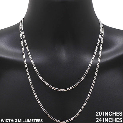 3mm Figaro Chain 24"