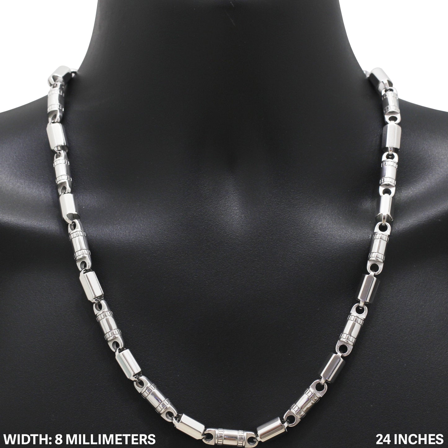 8mm Barrel Link Chain 24"