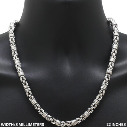8mm Round Byzantine Chain 22"