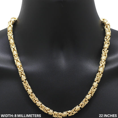 8mm Round Byzantine Chain 22"