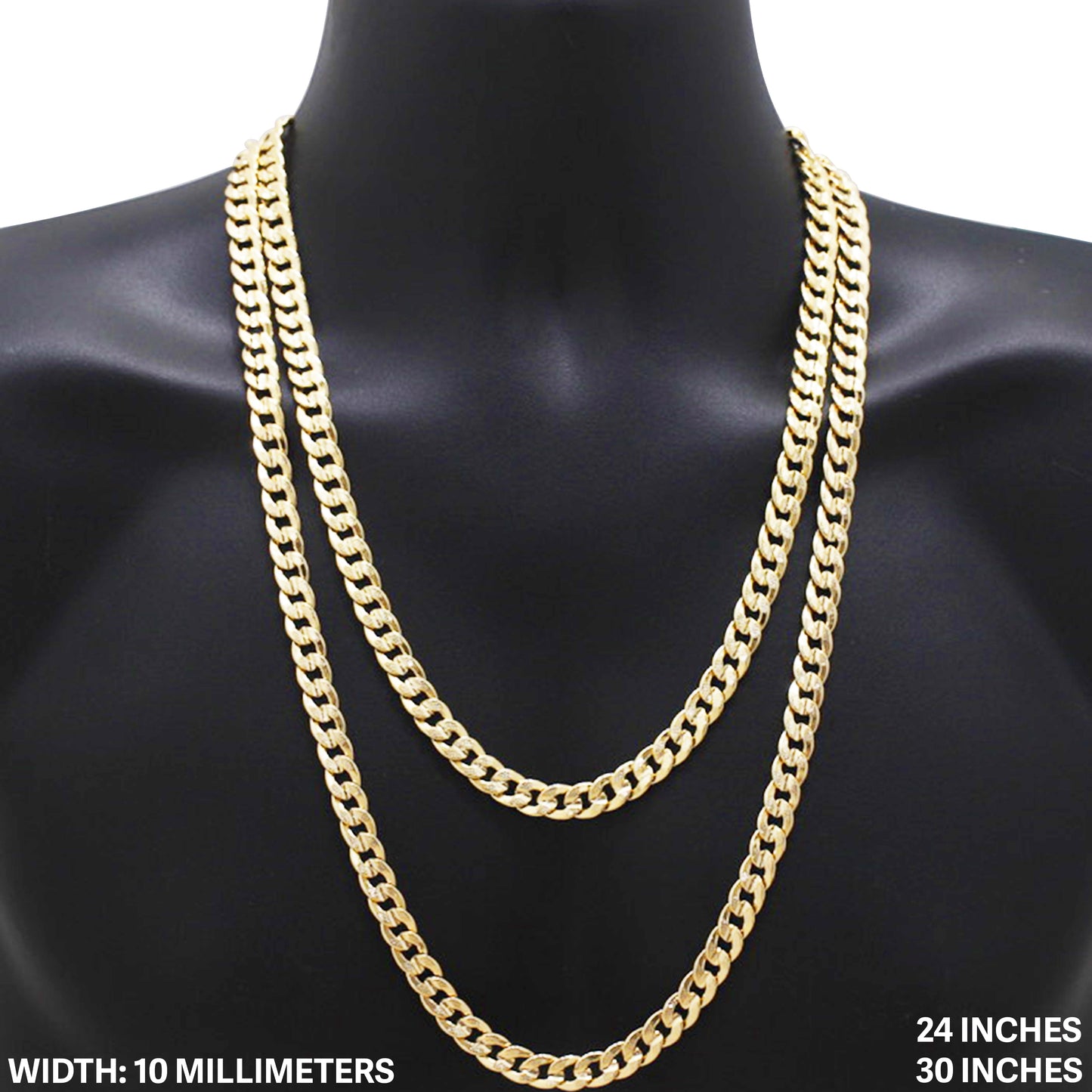 10mm Curb Cuban Link Chain 24"