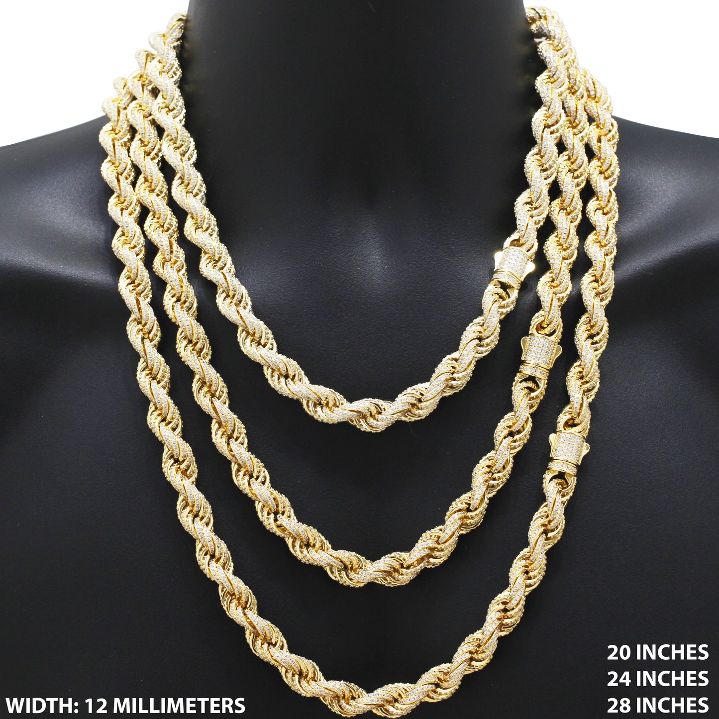 12mm Rope Chain 24"