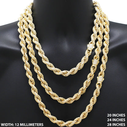 12mm Rope Chain 24"