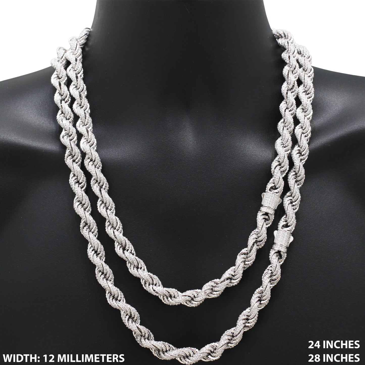 12mm Rope Chain 24"