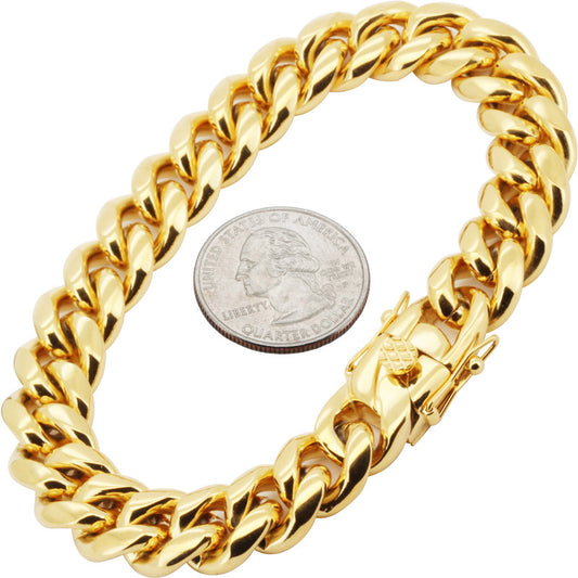 12mm Miami Cuban Link Bracelet 10"