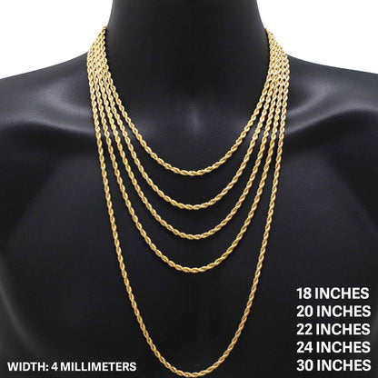 4mm Rope Chain 22"