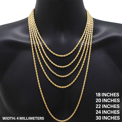 4mm Rope Chain 18"