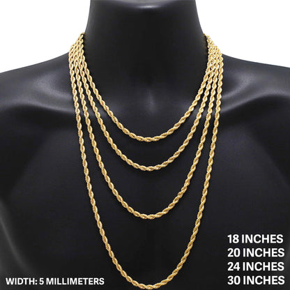 5mm Rope Chain 18"