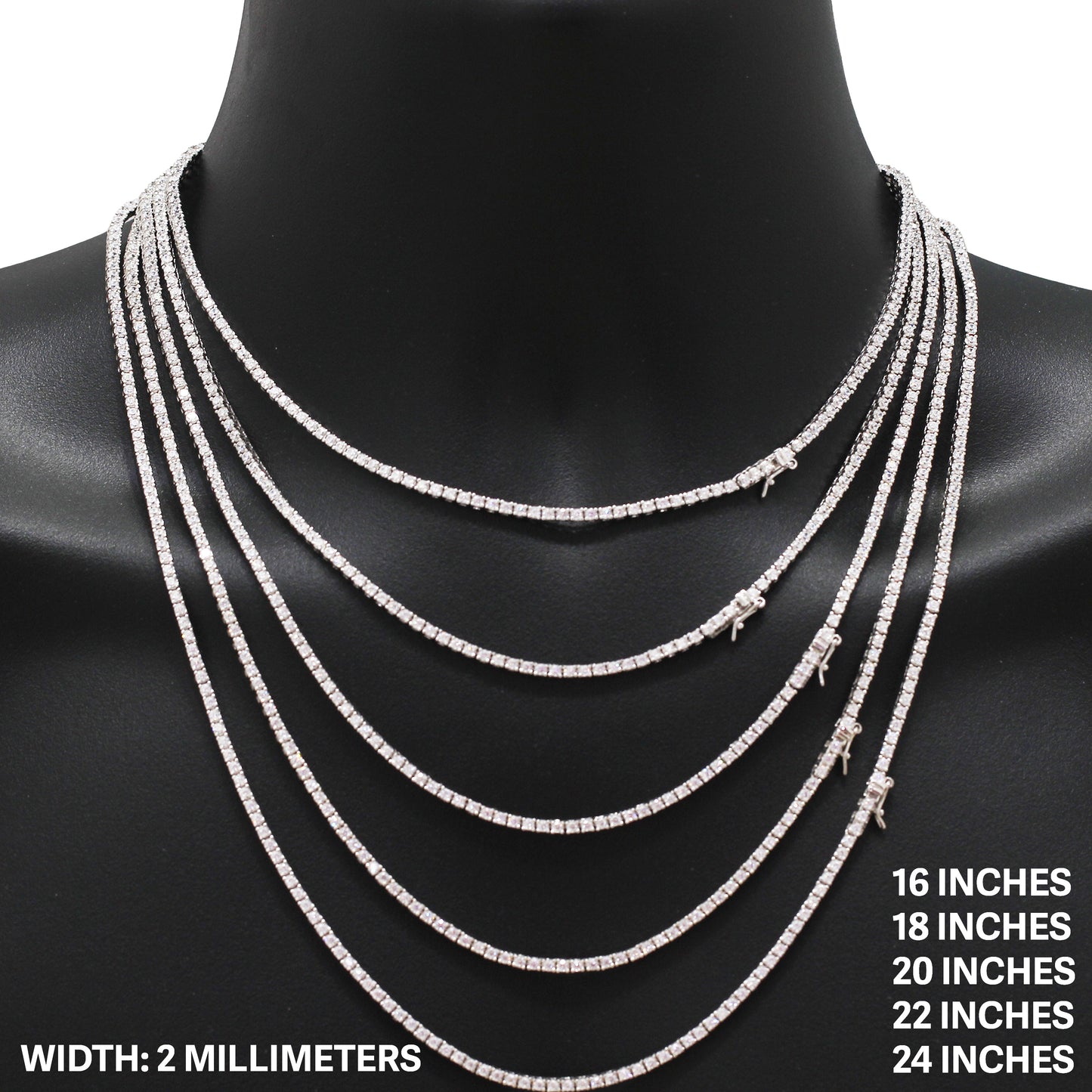 2mm Tennis Chain 16"