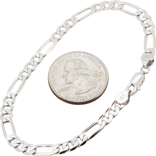 5mm Figaro Bracelet 8"