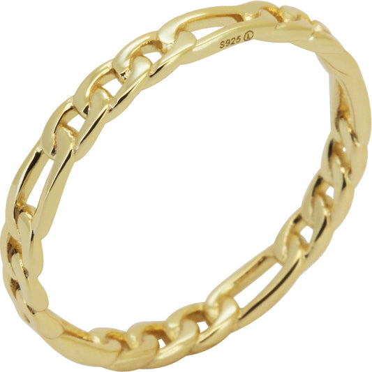 2.5mm Figaro Link Band Ring Size 6