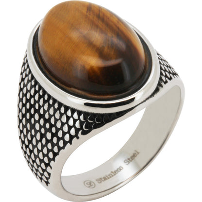 Tiger Eye Signet Ring Size 11