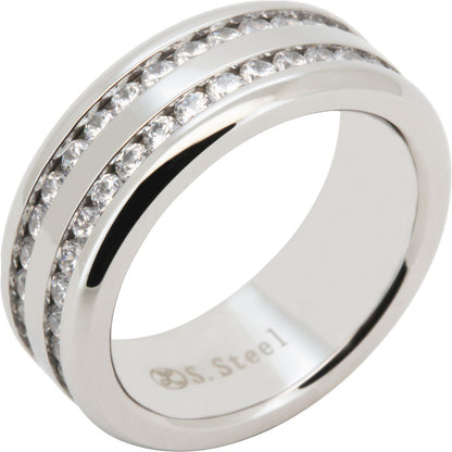 8mm Double Row Band Ring Size 11