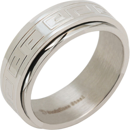 8mm Greek Key Band Ring Size 11