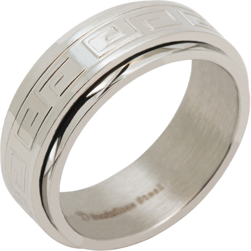 8mm Greek Key Band Ring Size 8