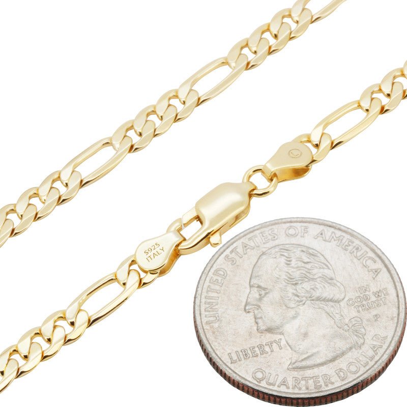 4mm Figaro Bracelet 8"