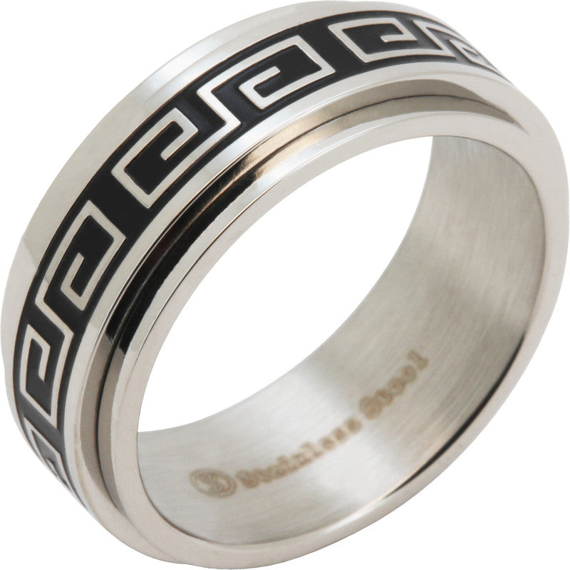 8mm Greek Key Band Ring Size 10