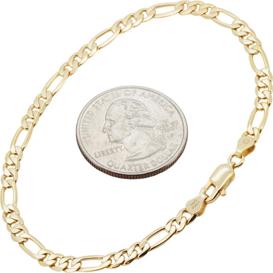 4mm Figaro Bracelet 7.5"