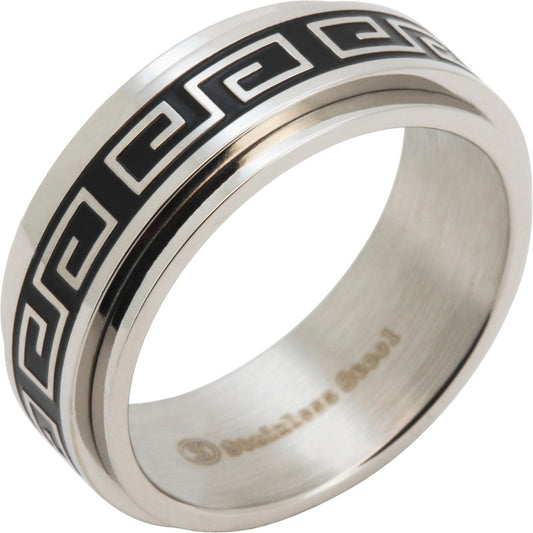 8mm Greek Key Band Ring Size 12