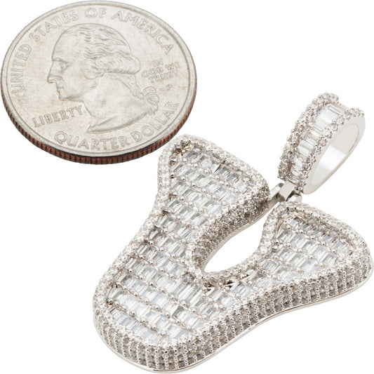 Bubble Letter V Pendant