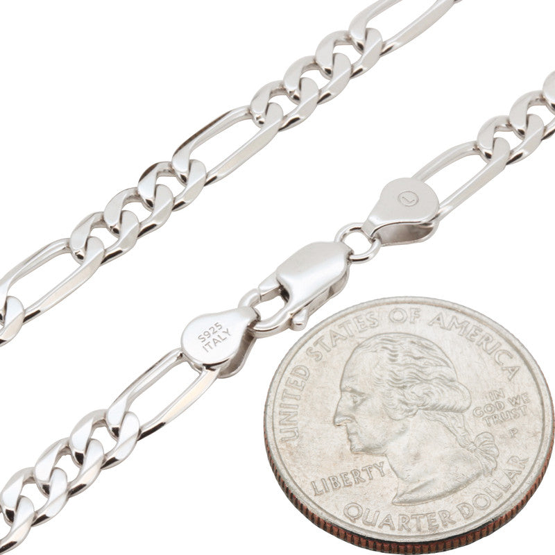 5mm Figaro Bracelet 8"