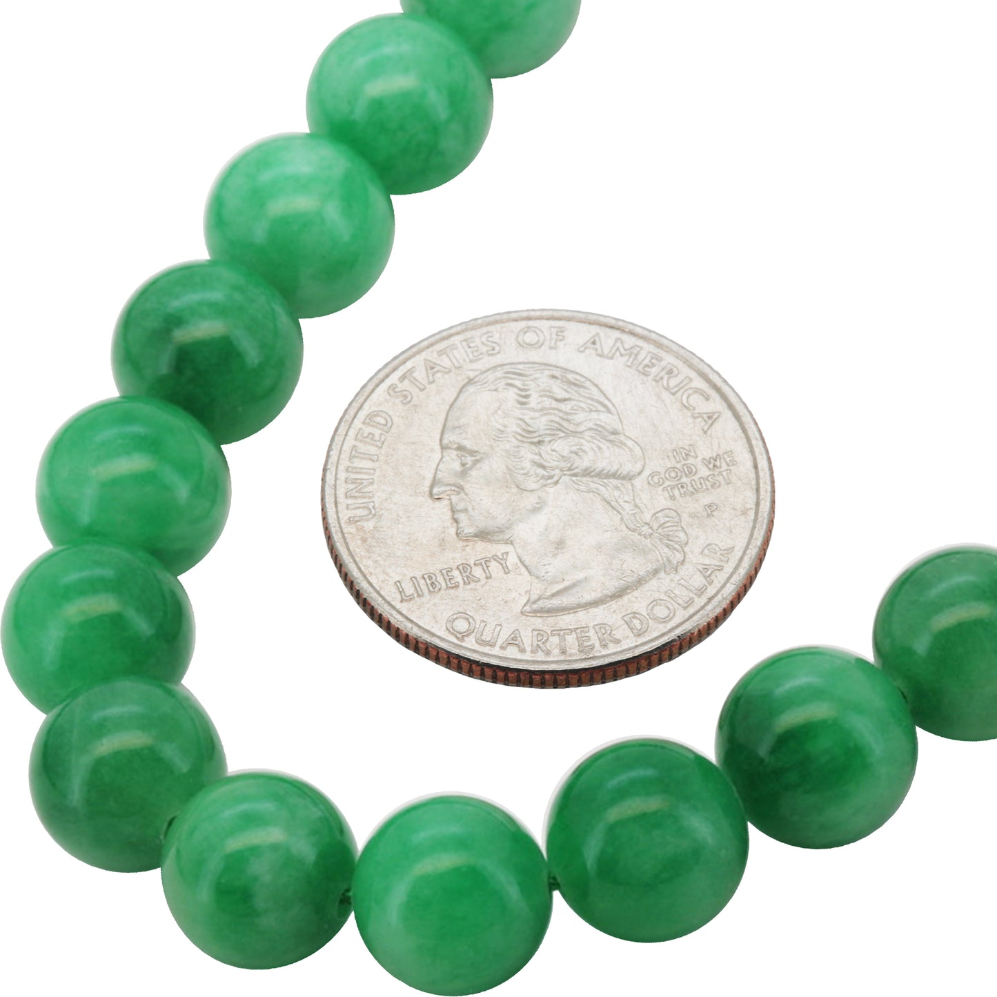 10mm Jade Bead Necklace 34"