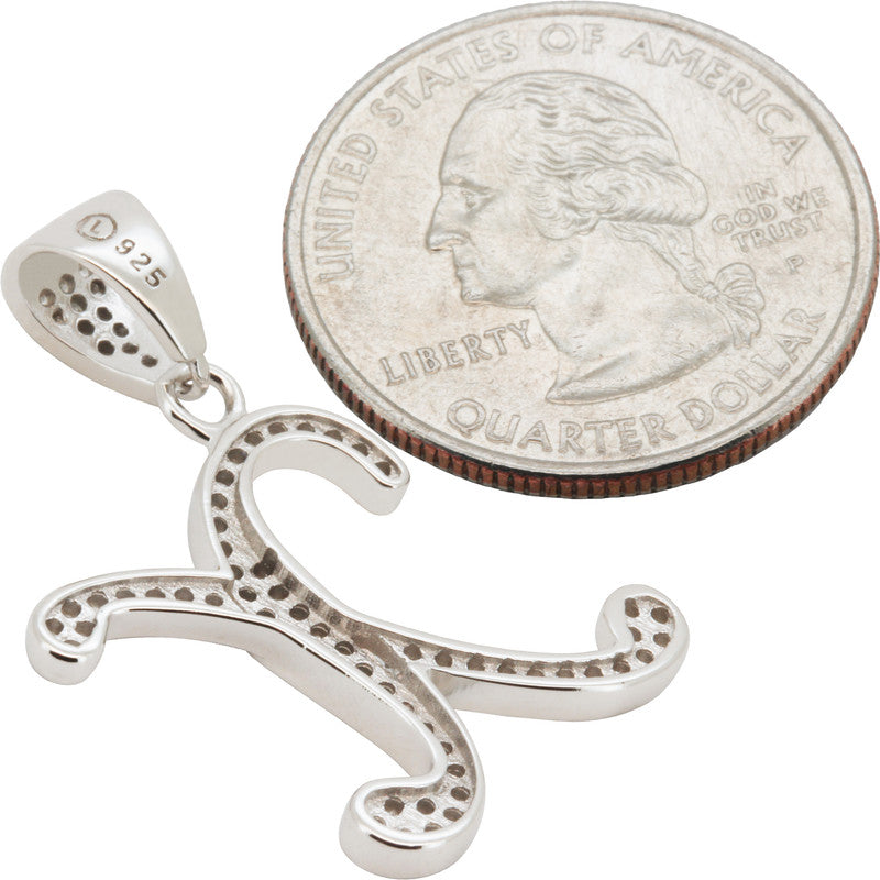 Cursive Initial X Pendant
