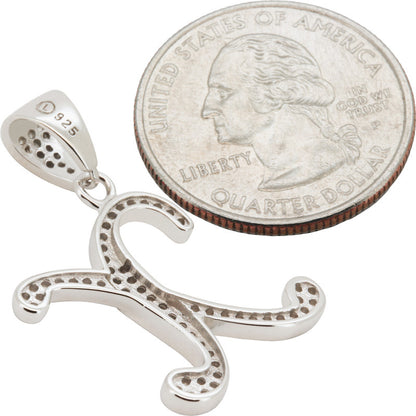 Cursive Initial X Pendant