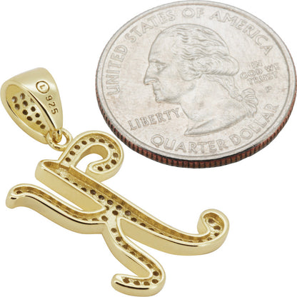 Cursive Initial K Pendant