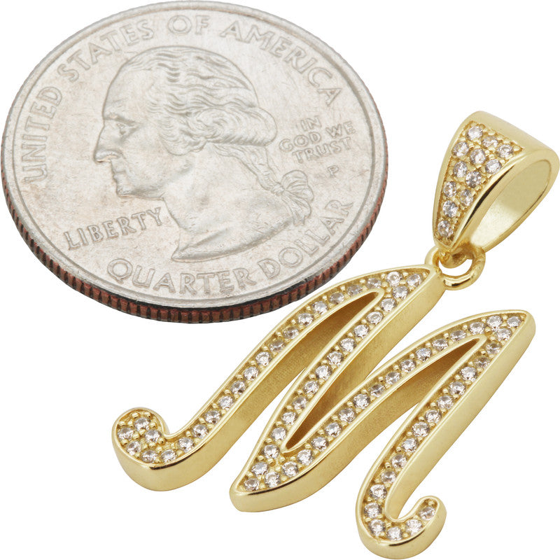 Cursive Initial M Pendant