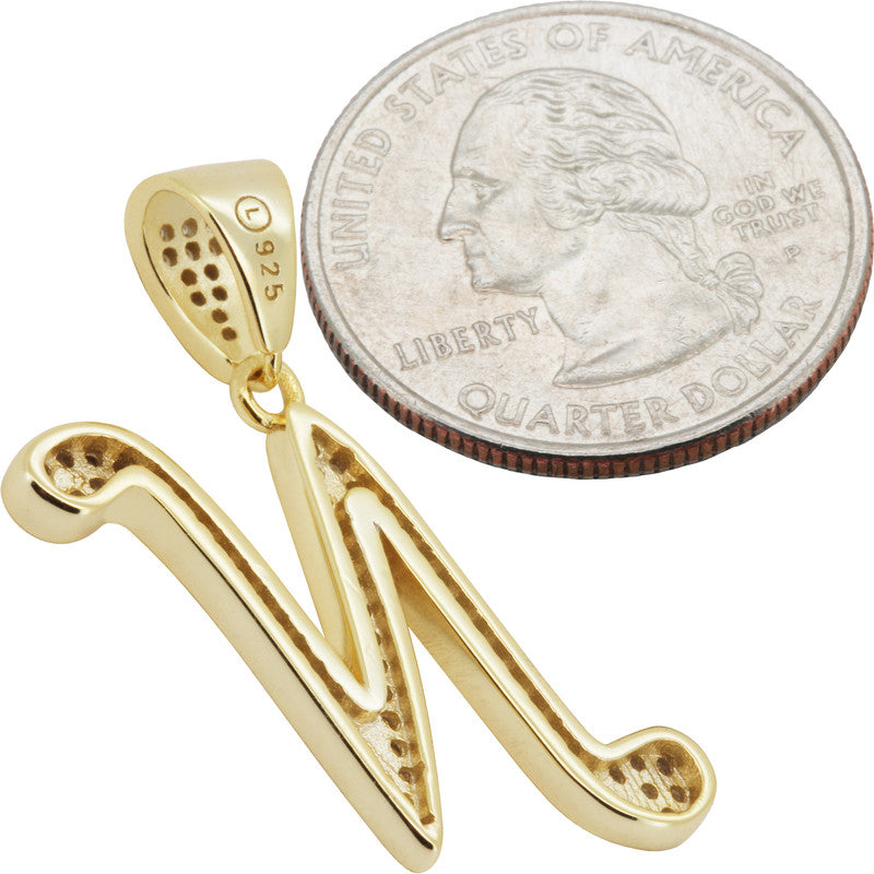 Cursive Initial N Pendant