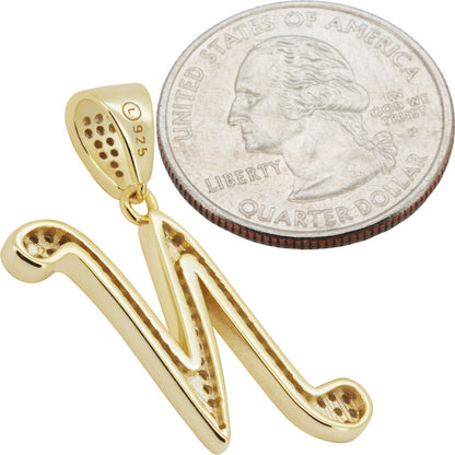 Cursive Initial N Pendant
