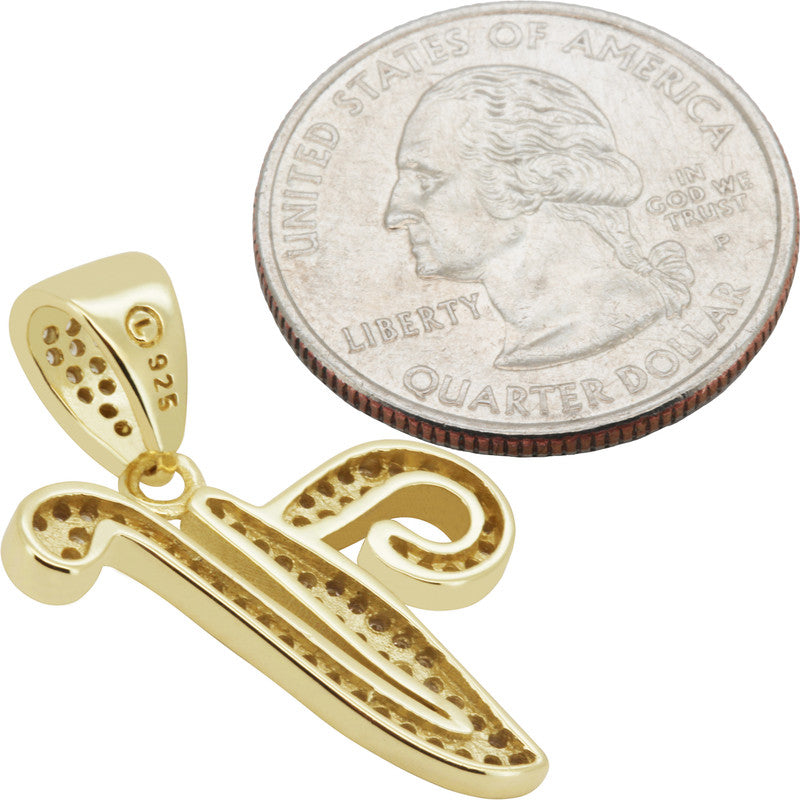 Cursive Initial V Pendant