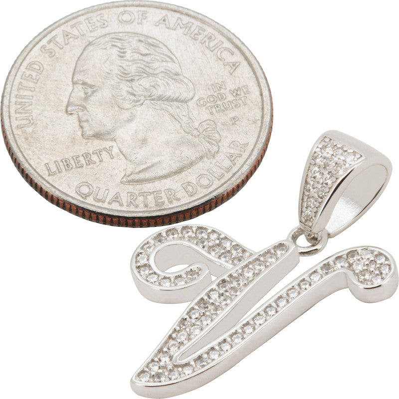 Cursive Initial V Pendant