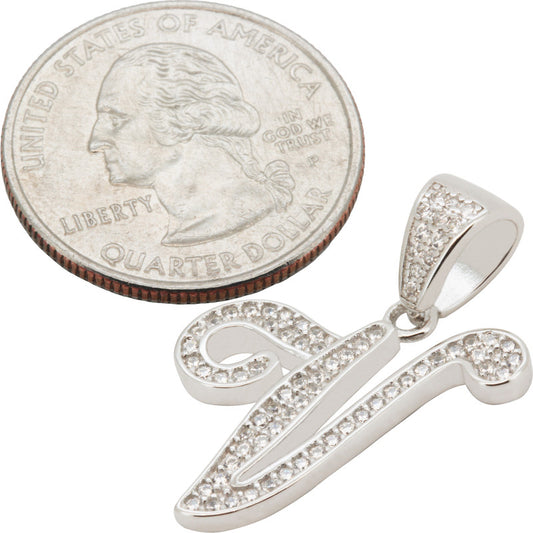 Cursive Initial V Pendant